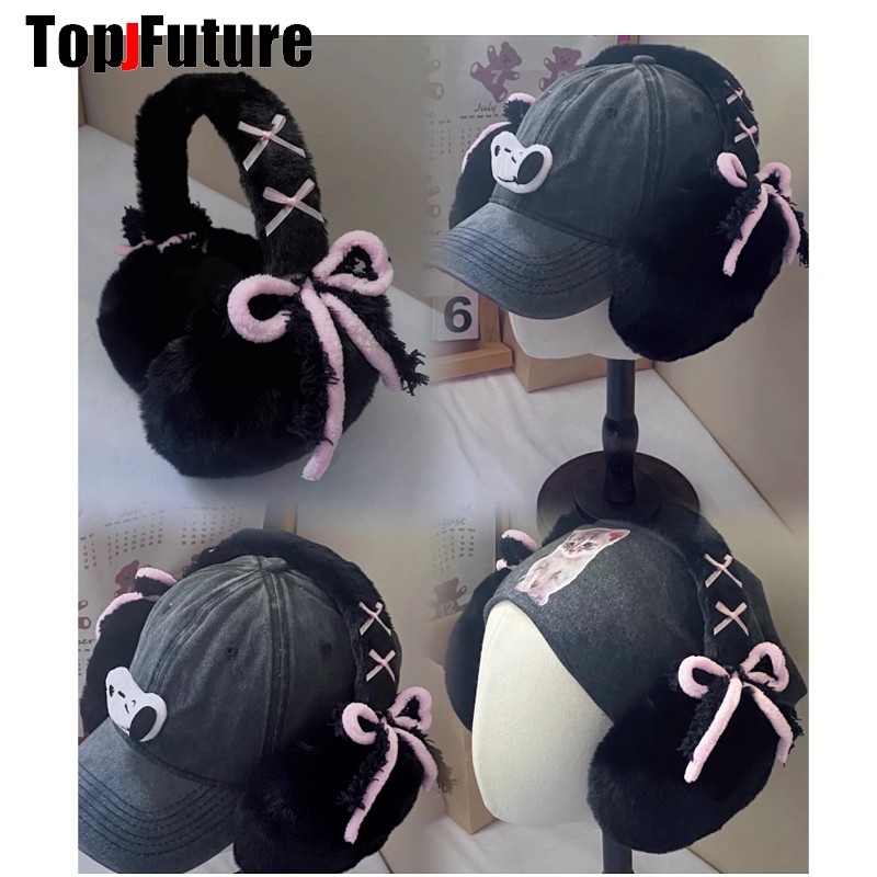 Earmuffs Foldable - Harajuku Y2k Cute Sweet Lolita Bow