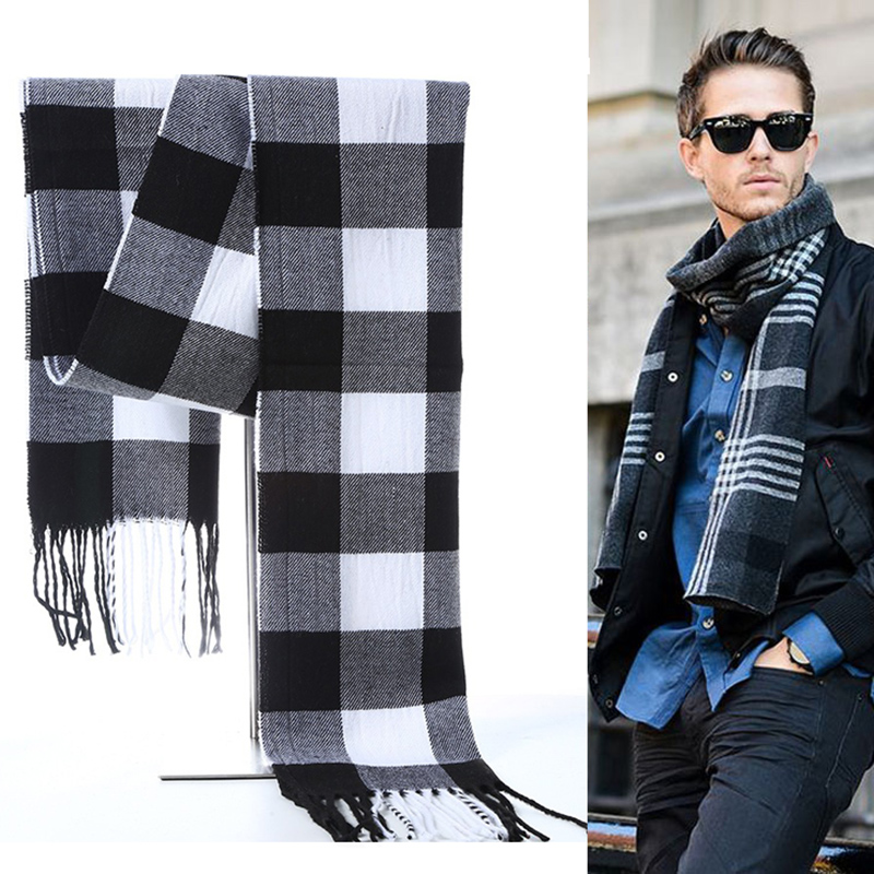 Wool Scarf Men - Mùa Đông Nam Khăn Kẻ Sọc