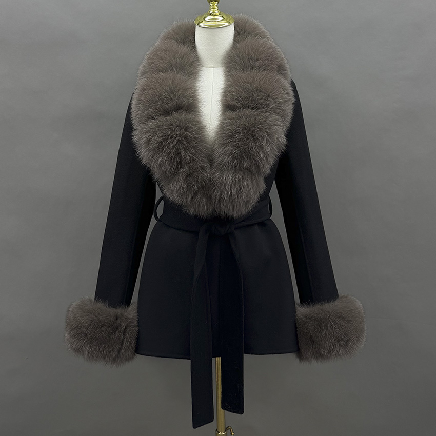 Wool Coat Peacoat - JANEFUR 2026 Wool Coat with Real