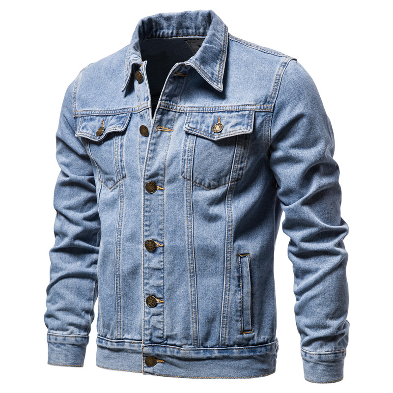 Down Jacket Packable - 2025 Autumn Men Solid Denim Jackets