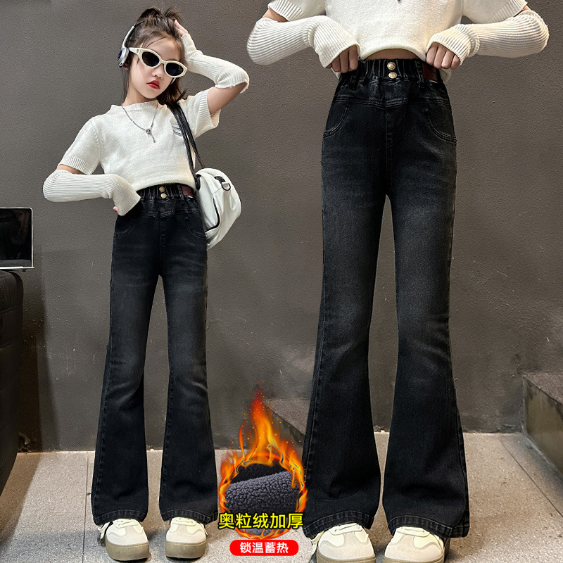 Corduroy Pant Warm - Casual Kids Winter Corduroy Lined Flare