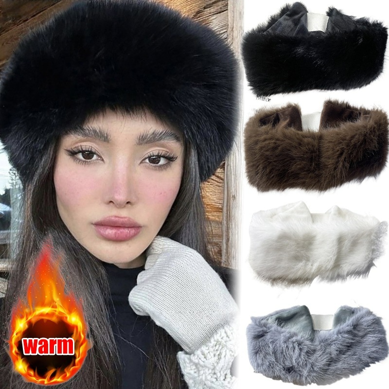 Wide Band Fur Headband Winter  - đánh giá và giá Fleece Ear Warmer Band