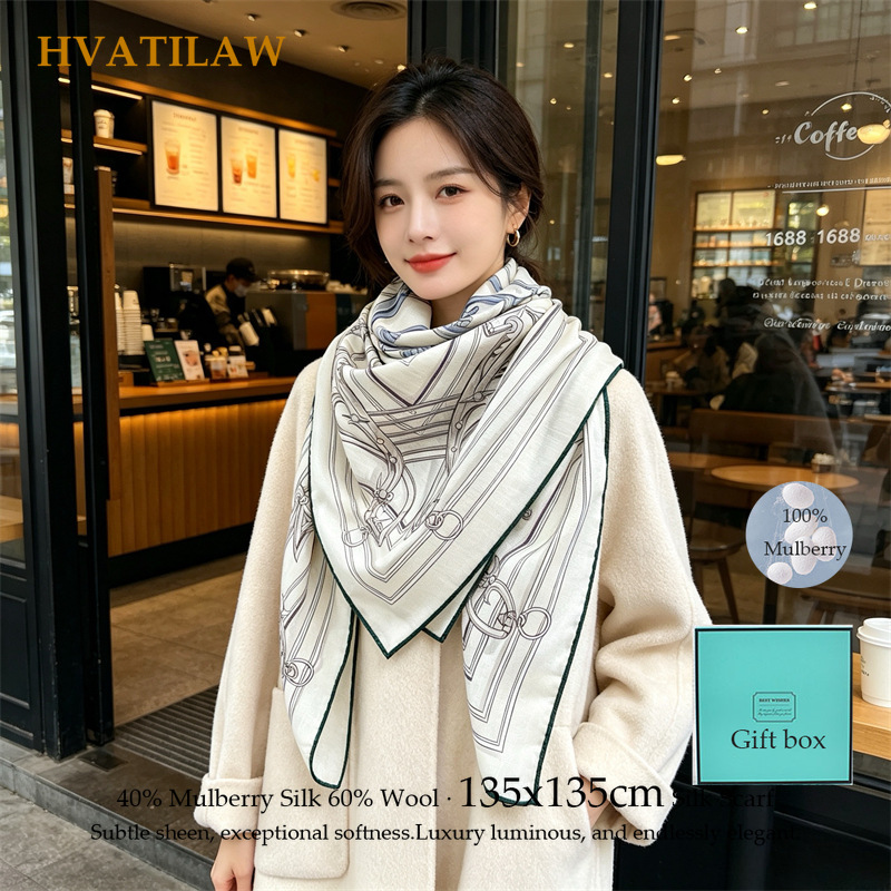 40% Silk 60% Wool Scarf 135x13 - đánh giá và giá Shawl Wrap Winter