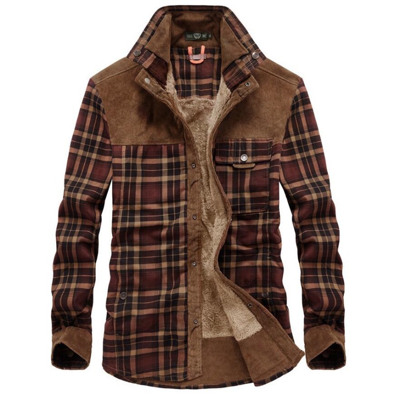 Men's Jackets Winter Windproof - đánh giá và giá Flannel Shirt Lined