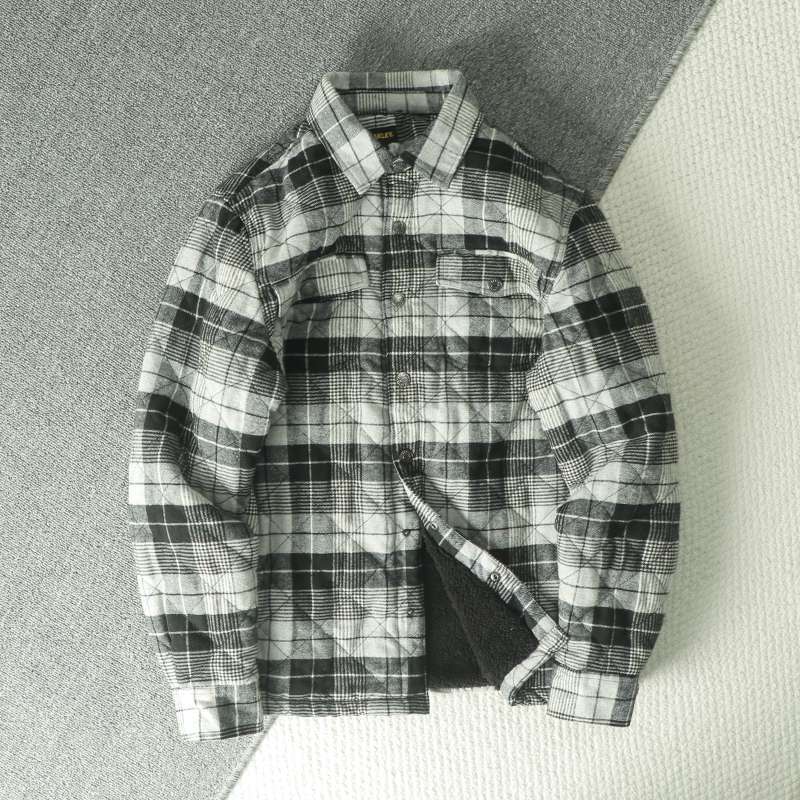 Fall Winter Men's Plaid Flanne - đánh giá và giá Flannel Shirt Lined