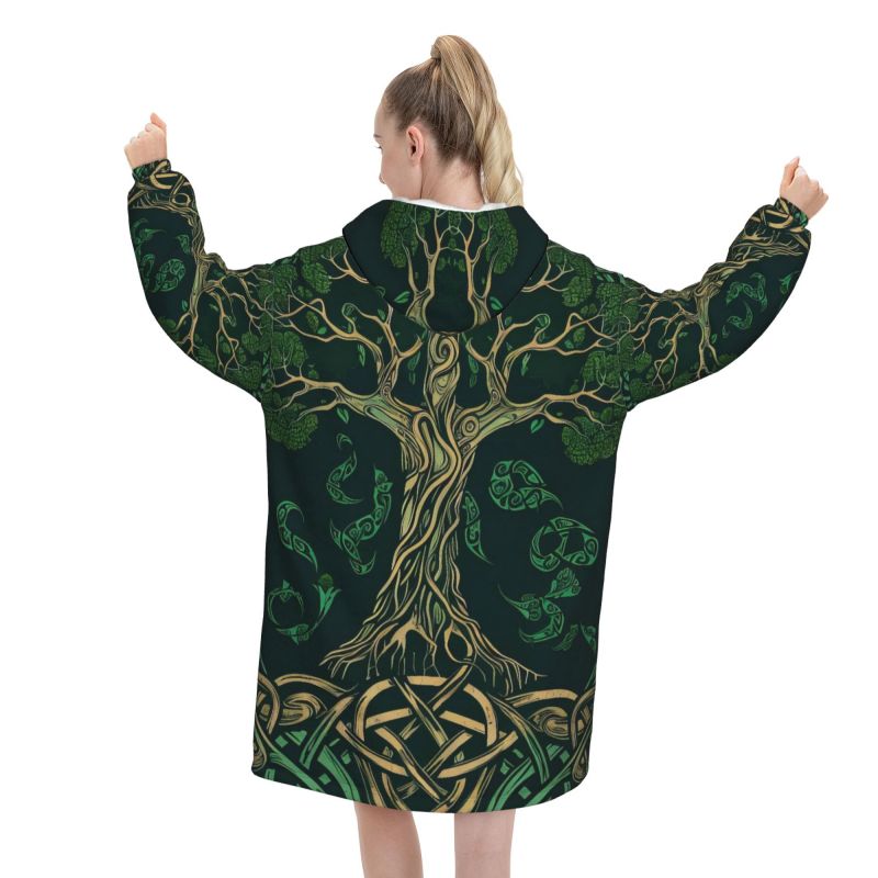 Tree of Life Celtic Pattern Bl - đánh giá và giá Sherpa Hoodie Fleece