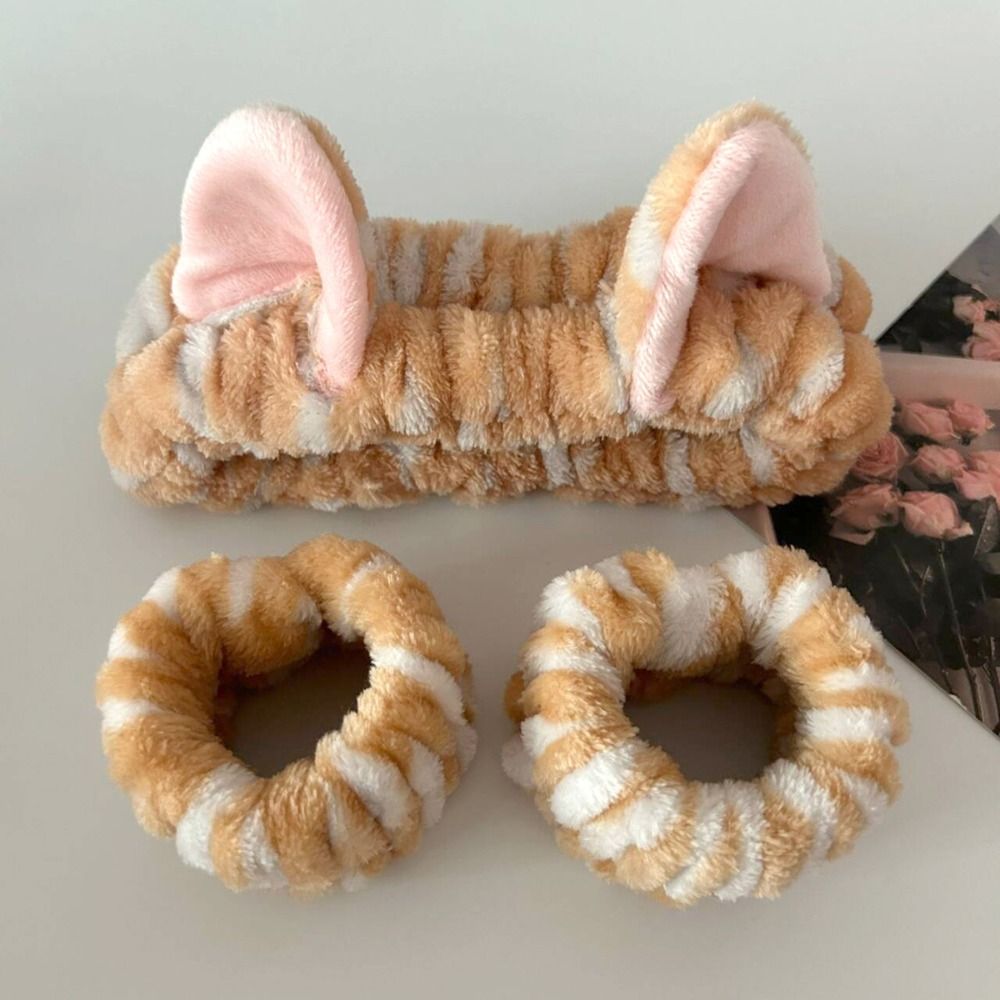 3pcs/set Leopard Print Cute Ca - đánh giá và giá Winter Headband Fleece