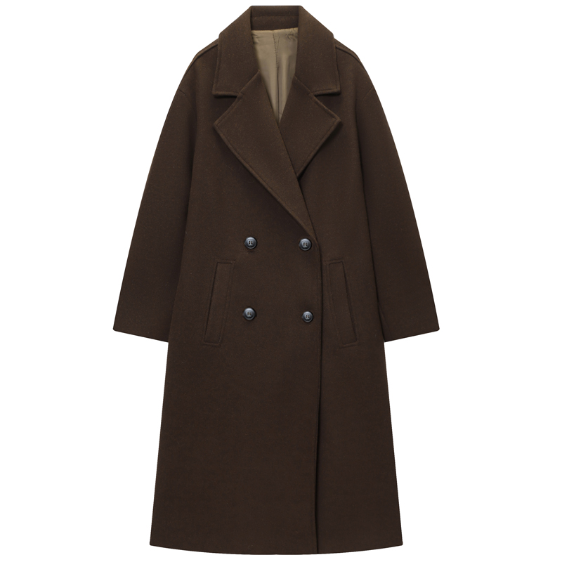 HXAO Women's Coat Brown Tweed  - đánh giá và giá Wool Coat Peacoat