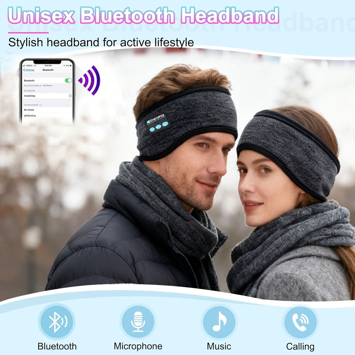 Wireless Bluetooth Headphones  - đánh giá và giá Winter Headband Fleece