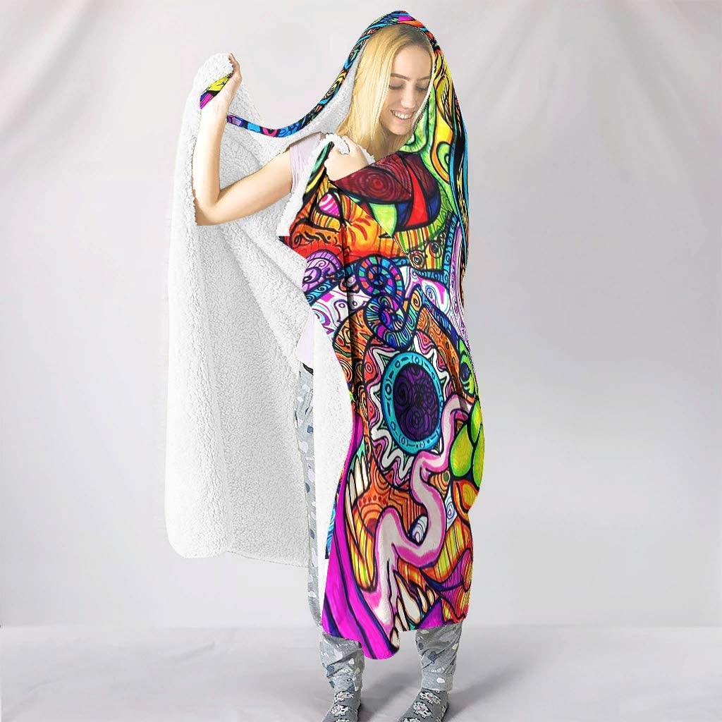 Trừu Tượng Sáng Trippy Rainbow - đánh giá và giá Sherpa Hoodie Fleece