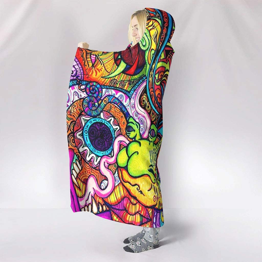 Trừu Tượng Sáng Trippy Rainbow - đánh giá và giá Sherpa Hoodie Fleece