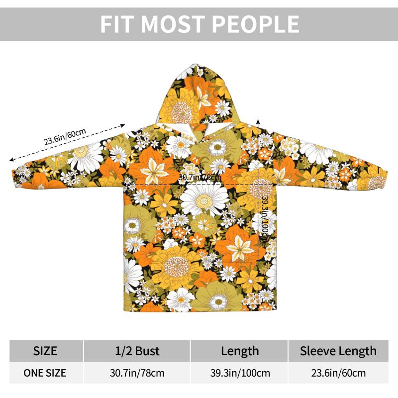 Hippie Flower Floral Retro Bla - đánh giá và giá Sherpa Hoodie Fleece