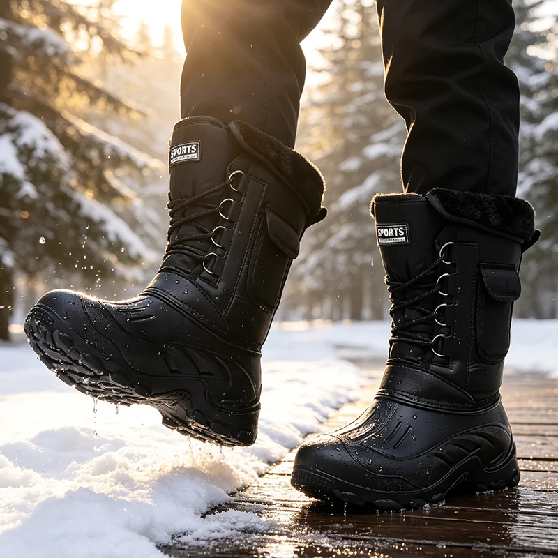 Men Winter Snow Boots Outdoor  - đánh giá và giá Waterproof Winter Boot