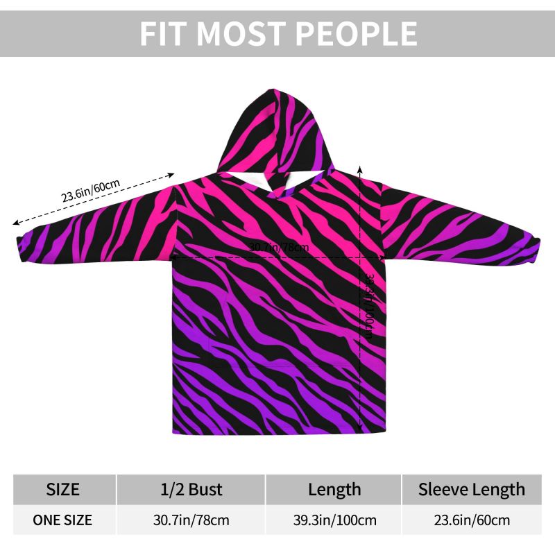 Zebra Stripe Print Wearable Bl - đánh giá và giá Sherpa Hoodie Fleece