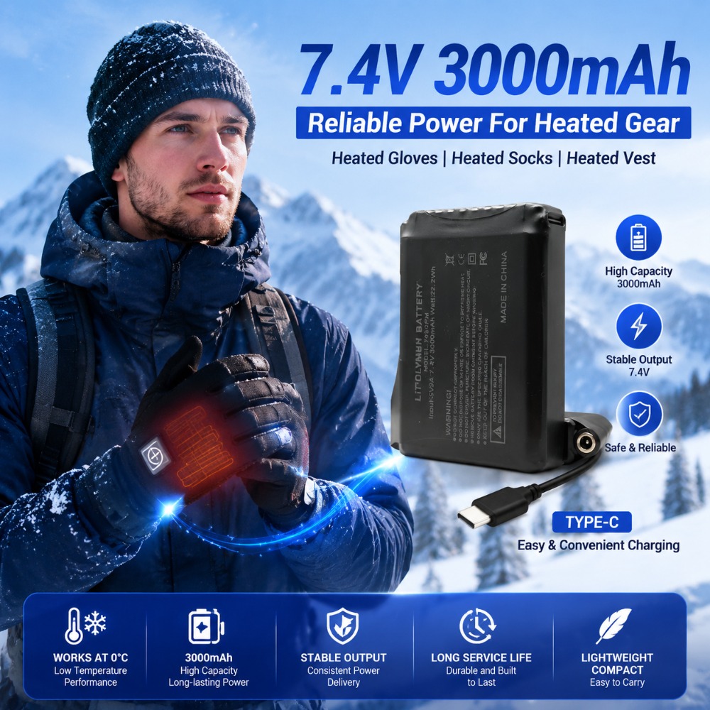 7.4V 3000mah Heated Gloves Bat - đánh giá và giá Heated Vest Battery