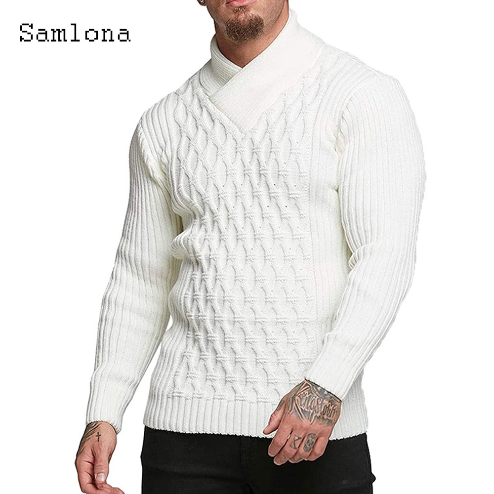 Samlona Men Autumn New Knittin - đánh giá và giá Wool Scarf Men