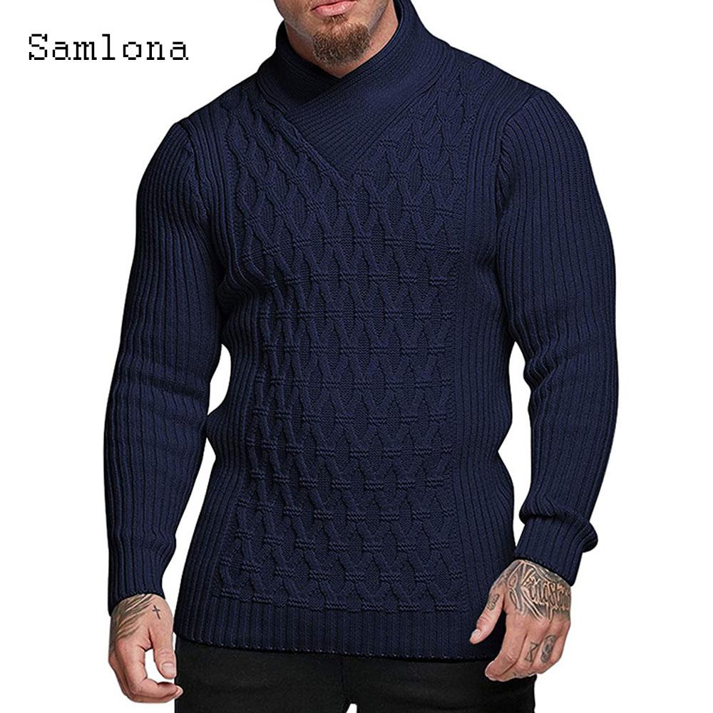 Samlona Men Autumn New Knittin - đánh giá và giá Wool Scarf Men