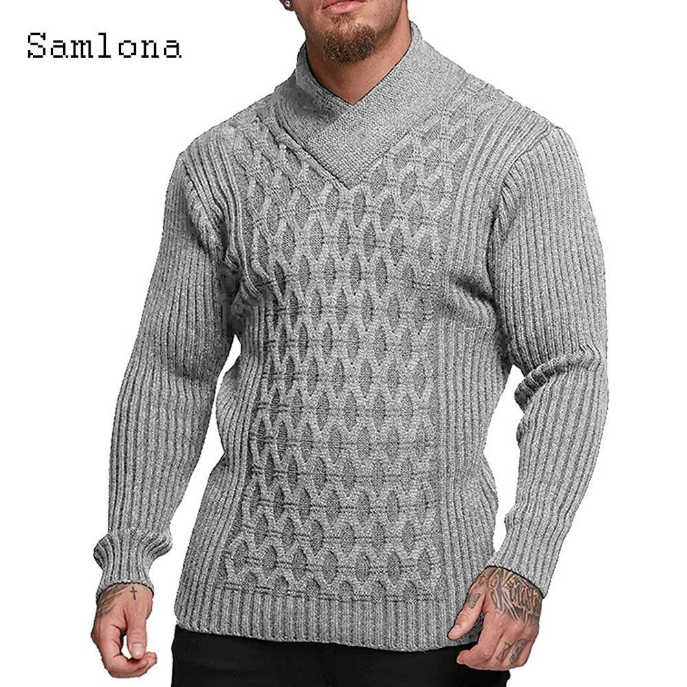 Samlona Men Autumn New Knittin - đánh giá và giá Wool Scarf Men