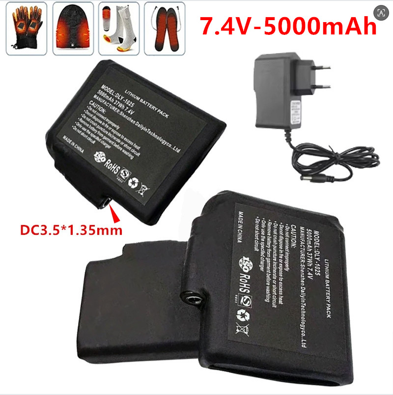 New High-quality7.4 V, 5000mAh - đánh giá và giá Heated Vest Battery