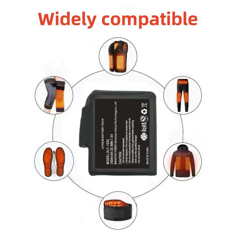 New High-quality7.4 V, 5000mAh - đánh giá và giá Heated Vest Battery