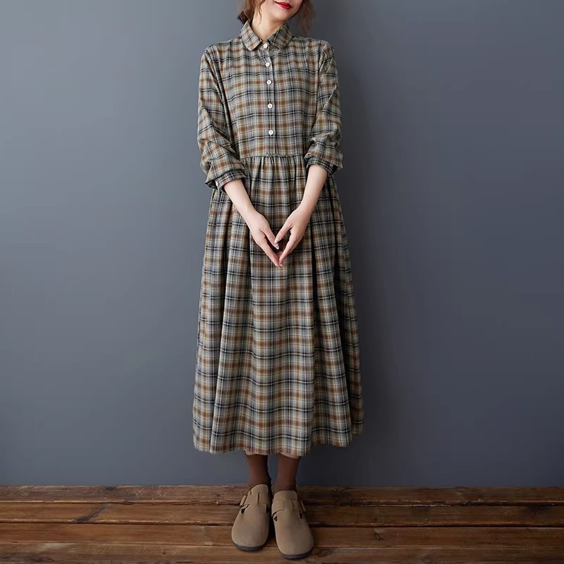 Korean Loose Retro Plaid Shirt - đánh giá và giá Flannel Shirt Lined