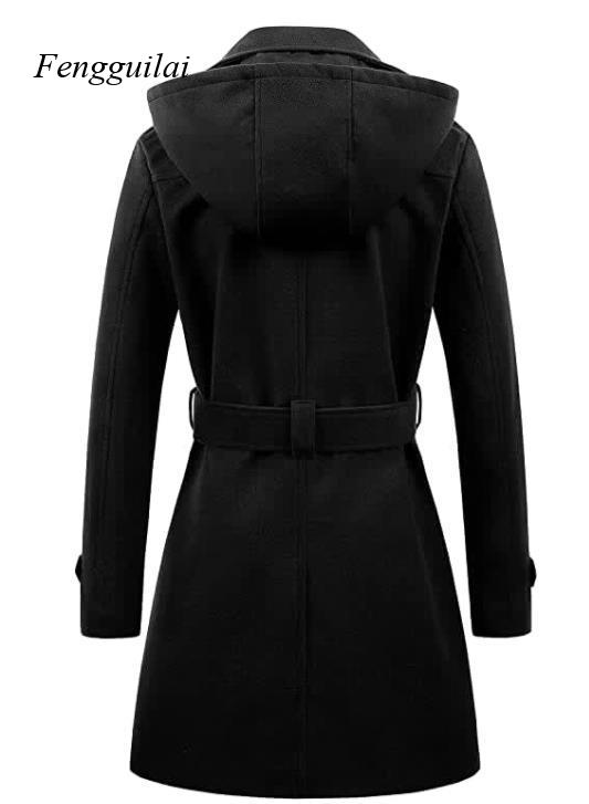 Women's Black Hooded Double Br - đánh giá và giá Wool Coat Peacoat
