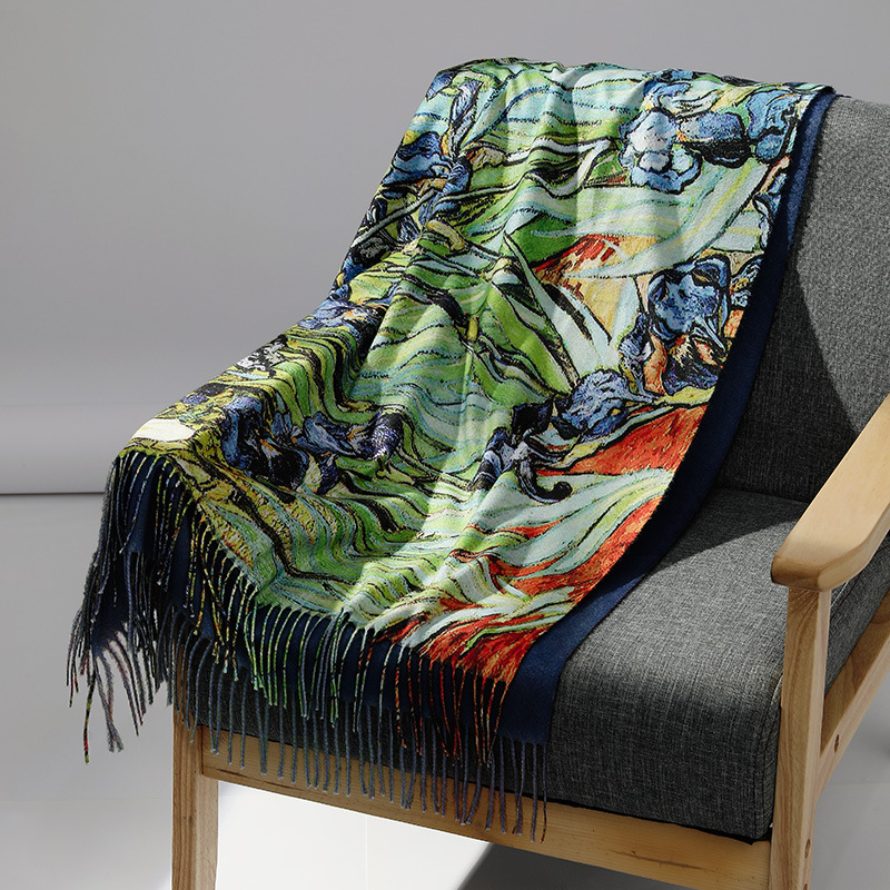 Luxury Brand Oil Painting Cash - đánh giá và giá Cashmere Pashmina Wrap