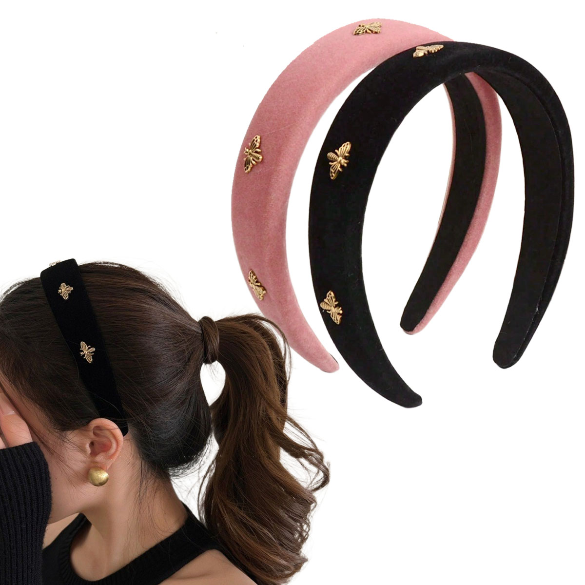 Little Bee Black Velvet Headba - đánh giá và giá Winter Headband Fleece