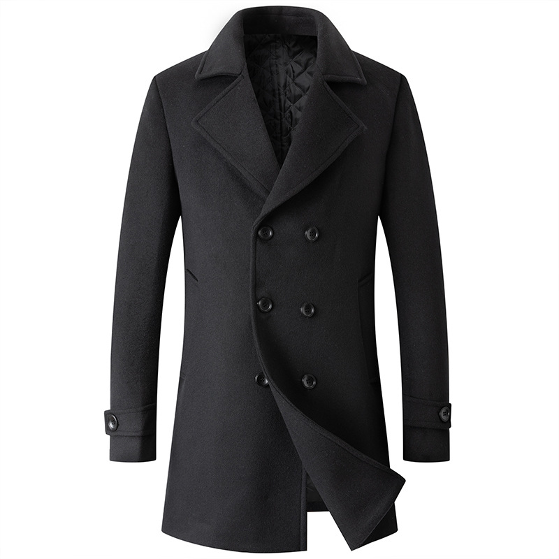 Double Breasted Coat Men Peaco - đánh giá và giá Wool Coat Peacoat