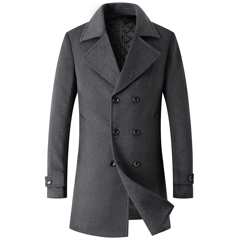 Double Breasted Coat Men Peaco - đánh giá và giá Wool Coat Peacoat