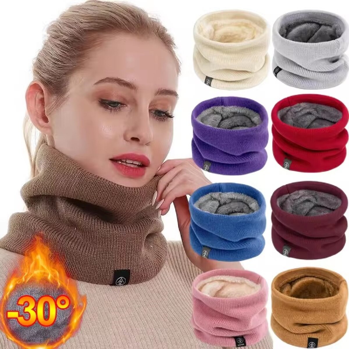 Solid Winter Plush Muffler Woo - đánh giá và giá Neck Gaiter Fleece