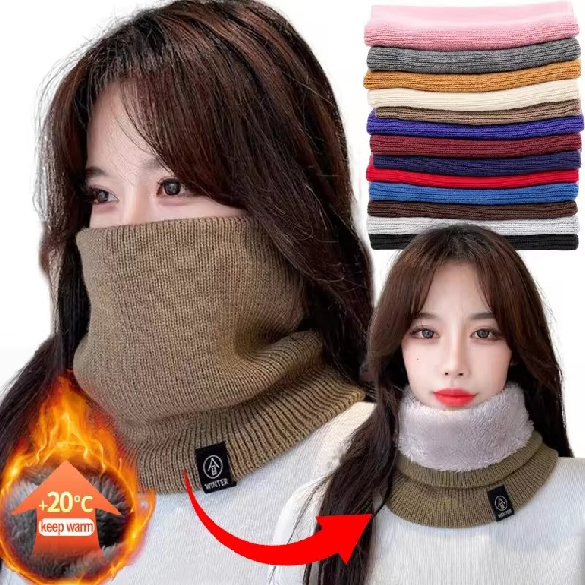 Solid Winter Plush Muffler Woo - đánh giá và giá Neck Gaiter Fleece